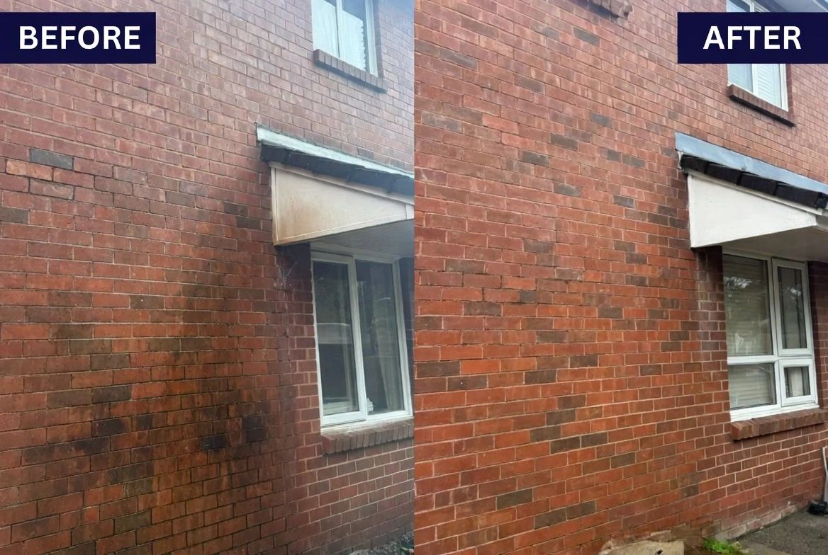 Before and after brick building